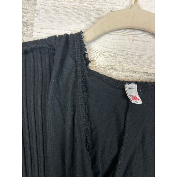 Indie Peace Women’s M Black Handmade Long Sleeve Boho Hoodie Top Rare - Picture 5 of 7